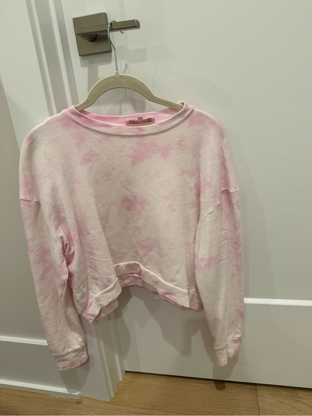 Tie-Dye Pink Cropped Crewneck Long sleeve